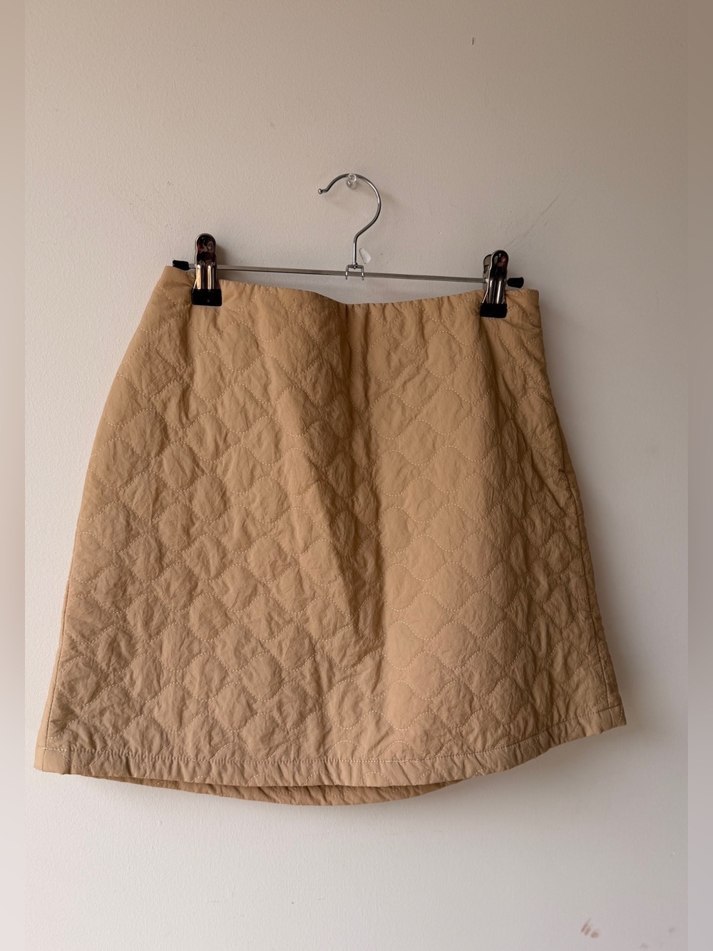 Kori Quilted Tan Mini Skirt